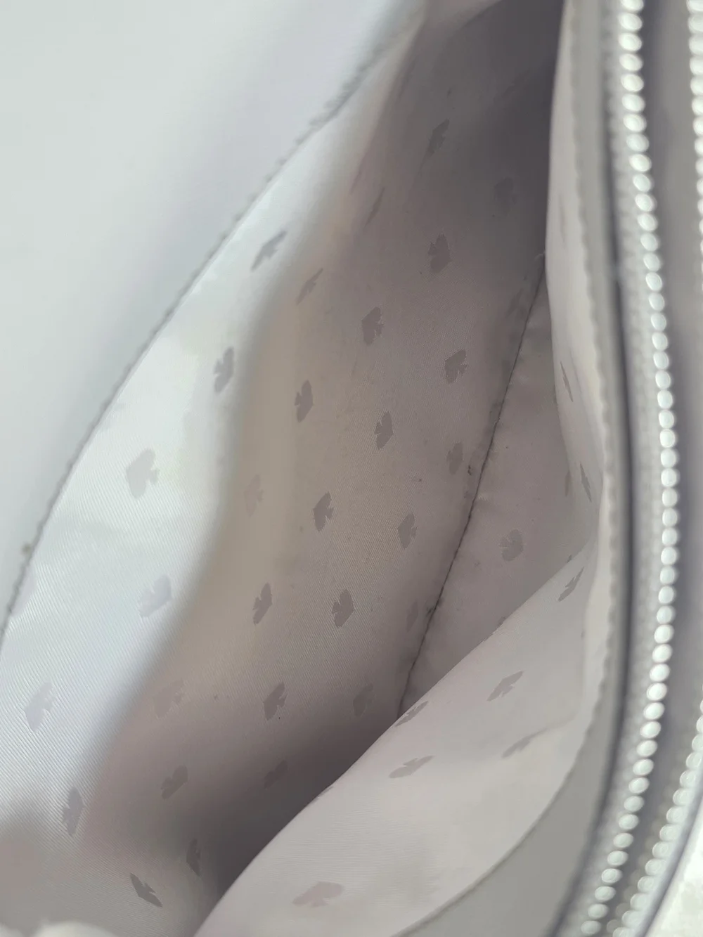 Kate Spade Cameron Pocket Tote Gray Saffiano Leather Handbag Purse.